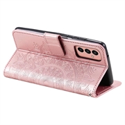 Samsung Galaxy A14/A14 5G Mandala Series Etui med Pung - Rødguld