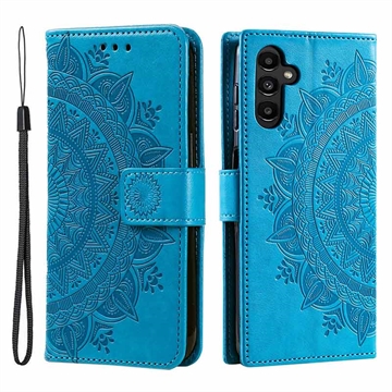 Samsung Galaxy A34 5G Mandala Series Etui med Pung - Blå