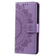 Samsung Galaxy A34 5G Mandala Series Etui med Pung - Lilla