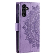 Samsung Galaxy A34 5G Mandala Series Etui med Pung - Lilla
