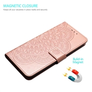 iPhone 16 Plus Mandala Series Etui med Pung - Rødguld