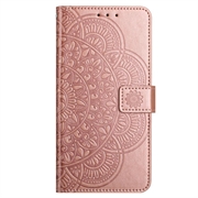 iPhone 16 Plus Mandala Series Etui med Pung - Rødguld