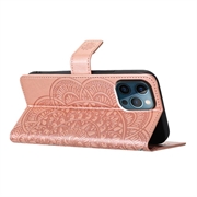 iPhone 16 Pro Mandala Series Etui med Pung - Rødguld