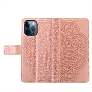iPhone 16 Pro Mandala Series Etui med Pung - Rødguld