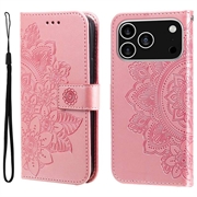 iPhone 17 Pro Mandala Series Etui med Pung - Pink
