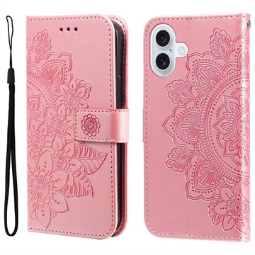 iPhone 17 Mandala Series Etui med Pung - Pink