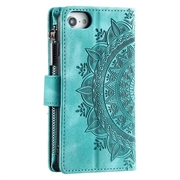 iPhone 16e Mandala Series Etui med Pung - Grøn