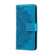 Google Pixel 11 Pro XL Mandala Etui med Pung med håndledsrem - Blå