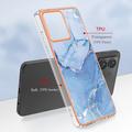 Motorola Moto G84 Marmormønster Galvaniseret IMD TPU Cover - Blå