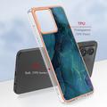 Motorola Moto G84 Marmormønster Galvaniseret IMD TPU Cover - Grøn