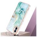Marble Pattern Electroplated IMD Nothing Phone (1) TPU Cover - Grøn