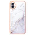 Marble Pattern Electroplated IMD Nothing Phone (1) TPU Cover - Hvid