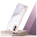 Marble Pattern Electroplated IMD Nothing Phone (1) TPU Cover - Hvid
