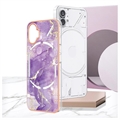 Marble Pattern Electroplated IMD Nothing Phone (1) TPU Cover - Lilla