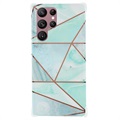 Marble Pattern Electroplated IMD Samsung Galaxy S22 Ultra 5G TPU Cover