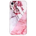 iPhone XR Marble Pattern IMD TPU Cover - Pink Blomster