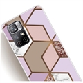 Xiaomi Redmi Note 11 Pro/Note 11 Pro 5G Marble Pattern IMD TPU Cover - Brun / Pink