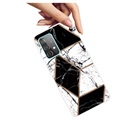 Marble Pattern Samsung Galaxy A32 (4G) TPU Cover - Sort / Hvid