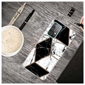 Marble Pattern Samsung Galaxy A32 (4G) TPU Cover - Sort / Hvid