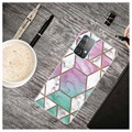 Marble Pattern Samsung Galaxy A32 (4G) TPU Cover - Pink / Cyan