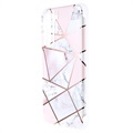 Marble Pattern Samsung Galaxy S22 5G TPU Cover - Hvid / Pink