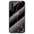 OnePlus Nord Marble Series Hærdet Glas Cover - Sort / Guld