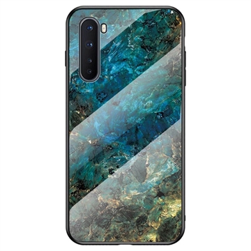 OnePlus Nord Marble Series Hærdet Glas Cover - Emerald