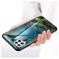 Marble Series Samsung Galaxy A22 4G Hærdet Glas Cover - Grøn