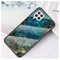 Marble Series Samsung Galaxy A22 4G Hærdet Glas Cover - Grøn