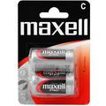 Maxell R14/C Zinc Carbon-batterier - 2 stk.
