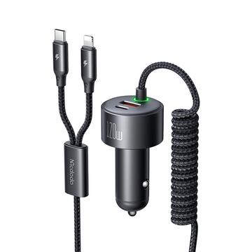 Mcdodo 120W Billader med 2 Porte + USB-C & Lightning Kabler – Sort