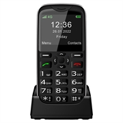 Melefon D210 4G Mobiltelefon til Ældre med SOS - Dual SIM - Sort