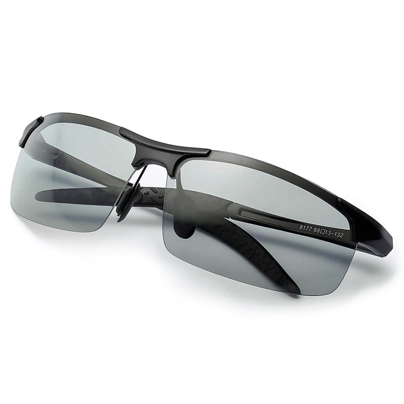 virksomhed udføre dårlig Fotokromiske Polariserede Solbriller med Metalramme til Mænd - Sort