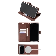 iPhone 18 Pro Max/17 Pro Max Mercury Goospery BlueMoon Diary MagSafe-pungetui - brun