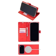 iPhone 18 Pro Max/17 Pro Max Mercury Goospery BlueMoon Diary MagSafe-pungetui - Rød
