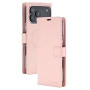 iPhone 18 Pro Max/17 Pro Max Mercury Goospery BlueMoon Diary MagSafe-pungetui - rosaguld