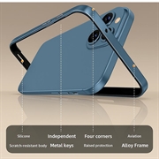 iPhone 17 Pro Max Metalkofanger med forhøjede kanter - Blå