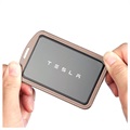 Tesla Nøglekort Metal Holder med Karabinhage - Rødguld