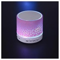Mini Bluetooth-højtaler med Mikrofon & LED Lys A9 - Knækket Pink
