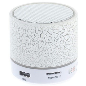 Mini Bluetooth-højtaler med Mikrofon & LED Lys A9 - Knækket Hvid