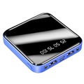 Mini Hurtig Powerbank 10000mAh - 2x USB - Blå