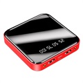Mini Hurtig Powerbank 10000mAh - 2x USB - Rød