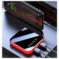 Mini Hurtig Powerbank 10000mAh - 2x USB - Rød