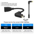 Mini HDMI til HDMI hun med vinkel - 15cm