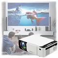Mini Transportabel Fuld HD LED Projektor T5 (Open Box - God stand) - Hvid