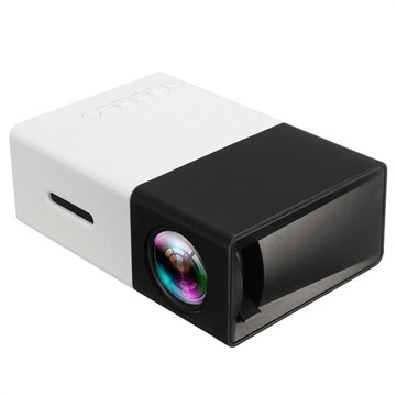Mini Transportabel Full HD LED Projektor YG300 - Sort / Hvid