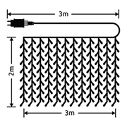 Modee C3002 Jule LED-gardin - 3x2m - Varm hvid