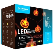 Modee H001 LED-lyskæde med halloween-græskar - 1.65m - 10 stk.