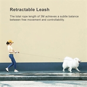 Moestar UFO indtrækkelig hundesnor med LED-lys - 3m