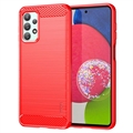 Samsung Galaxy A23 Mofi Karbonfiber TPU Cover - Rød